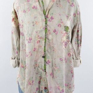 Magnolia Pearl Pressed Flowers Shirt 1624 Excellent Condition HTF